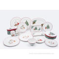 Porcelain dinner set with decal - Christmas